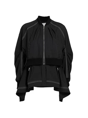 Double-Layered Flared Bomber Jacket