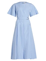 SS Utility Pleated Midi-Dress