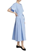 SS Utility Pleated Midi-Dress