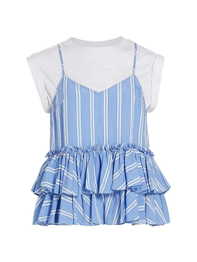 Samantha Striped Ruffled Top