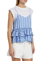 Samantha Striped Ruffled Top