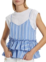 Samantha Striped Ruffled Top