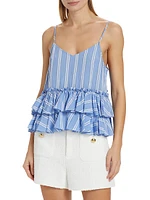 Samantha Striped Ruffled Top