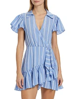 Lila Striped Wrap Minidress