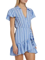 Lila Striped Wrap Minidress