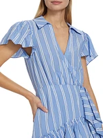 Lila Striped Wrap Minidress