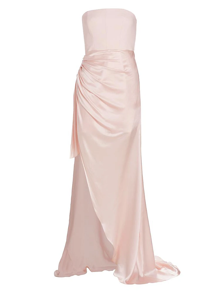 Rania Strapless Asymmetric Gown