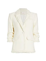 Khloe Faux-Pearl Bouclé Blazer