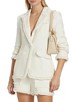 Khloe Faux-Pearl Bouclé Blazer