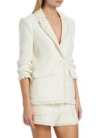 Khloe Faux-Pearl Bouclé Blazer