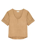 Henley Blouse Cotton Twill