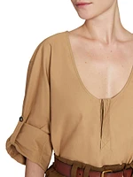 Henley Blouse Cotton Twill