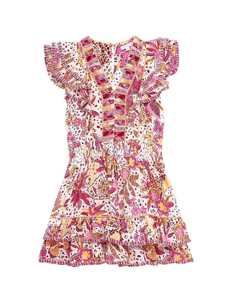 Little Girl's & Camila Floral Ruffle-Trimmed Minidress