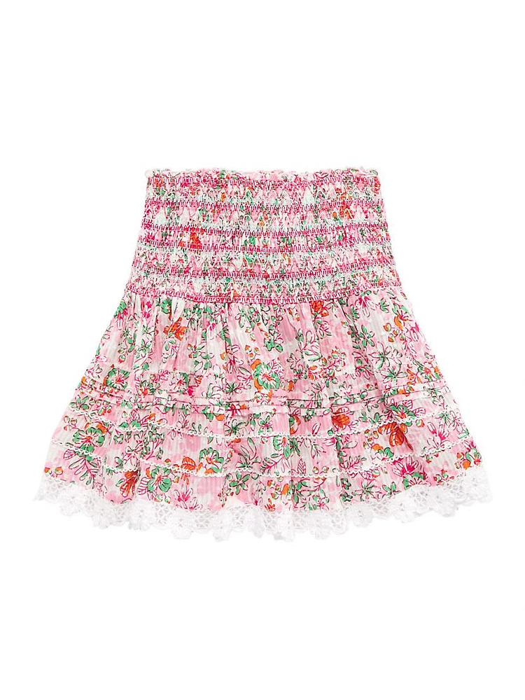 Little Girl's & Galia Floral Cotton Miniskirt