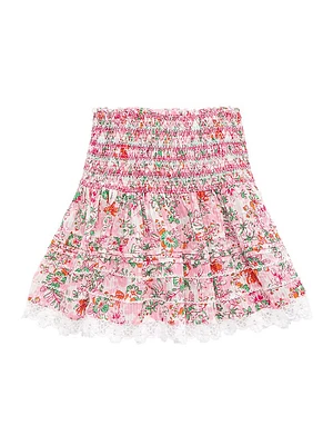 Little Girl's & Galia Floral Cotton Miniskirt