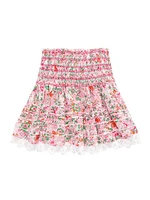 Little Girl's & Galia Floral Cotton Miniskirt