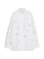 Rosette Appliqué Oversized Shirt