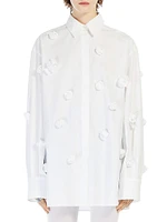 Rosette Appliqué Oversized Shirt