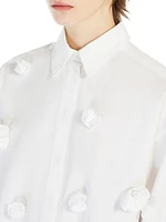 Rosette Appliqué Oversized Shirt