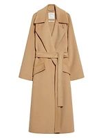 Wool-Cashmere Belted Long Coat