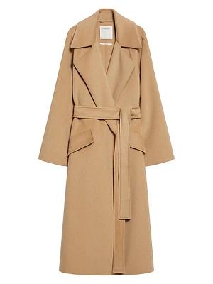 Wool-Cashmere Belted Long Coat