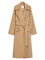 Wool-Cashmere Belted Long Coat