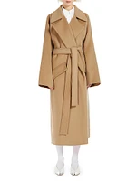 Wool-Cashmere Belted Long Coat