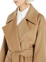 Wool-Cashmere Belted Long Coat