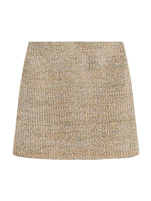 Wool-Blend Marled Miniskirt