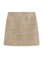 Wool-Blend Marled Miniskirt