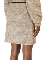 Wool-Blend Marled Miniskirt