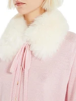 Sherpa Collar Wool Cardigan