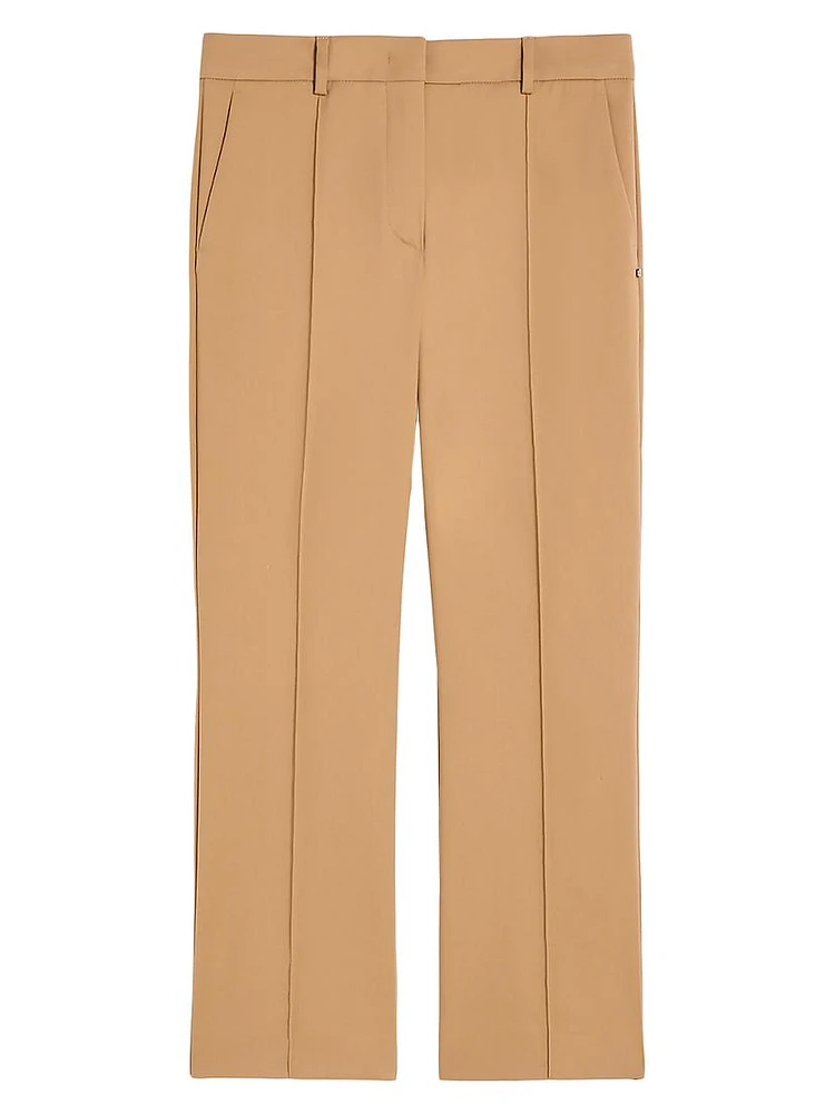 Cotton-Blend Tailored Crop Trousers