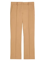 Cotton-Blend Tailored Crop Trousers