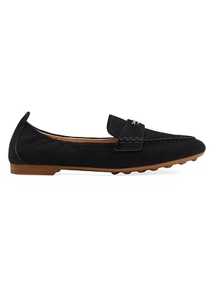 Eliza Logo Suede Loafers