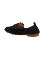 Eliza Logo Suede Loafers