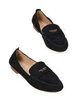 Eliza Logo Suede Loafers