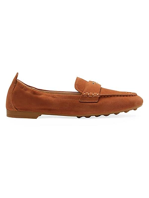 Eliza Logo Suede Loafers