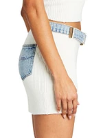 Cape Knit Denim Skirt