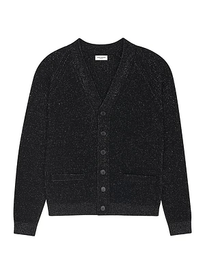 Cardigan Lurex Ribbed Wool and Cashmere