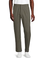 Wool-Blend Flat-Front Trousers