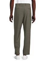 Wool-Blend Flat-Front Trousers