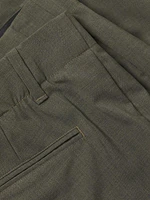 Wool-Blend Flat-Front Trousers