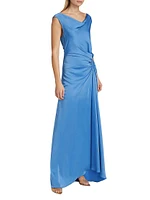 Ophelia Satin Draped Maxi Dress