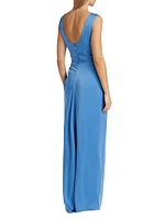 Ophelia Satin Draped Maxi Dress