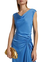 Ophelia Satin Draped Maxi Dress