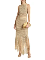 Leona Crochet Fringe Maxi Skirt