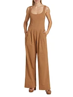 Isabel Linen-Blend Pleated Jumpsuit