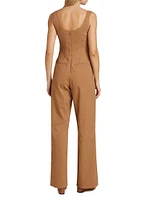 Isabel Linen-Blend Pleated Jumpsuit