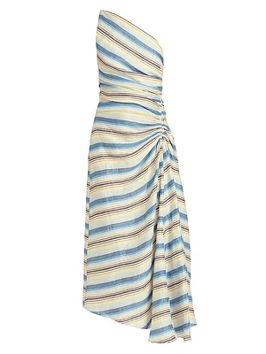 Carolyn Striped One-Shoulder Maxi Dress